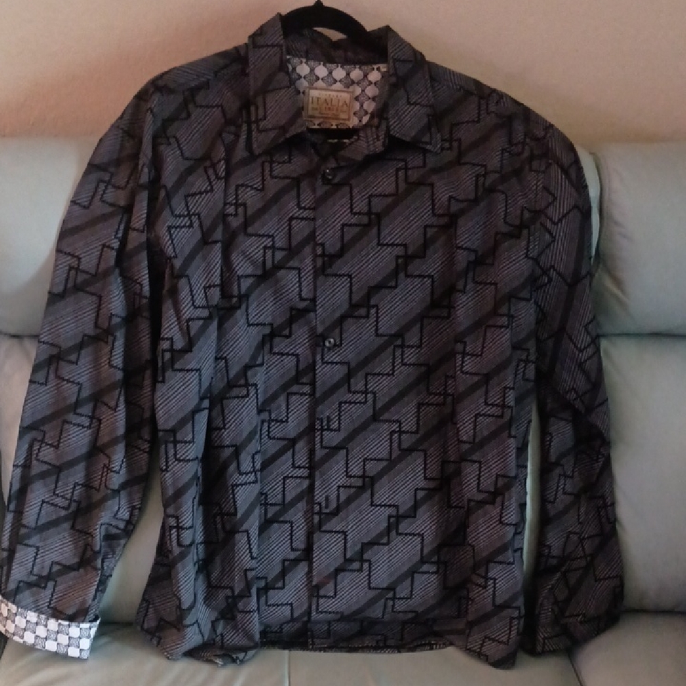 Italina Black and Cream Patterned Fabric